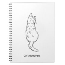 Minimalistische kat lijnkunst gepersonaliseerde na