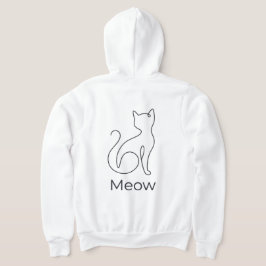 Minimalistische kat lijnkunst • Meow Hoodie