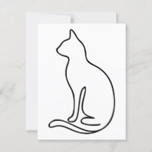 Minimalistische kat lijnkunst – Zwarte omtrek silh