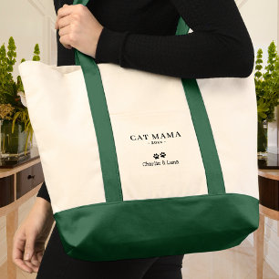 Minimalistische Kat Mama Gepersonaliseerde Kattenn Tote Bag