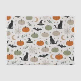 Minimalistische kat pompoen Halloween Tissuepapier