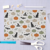 Minimalistische kat pompoen Halloween Tissuepapier (Craft)