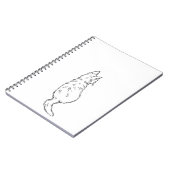 Minimalistische kat rugaanzicht lijnkunst notitieb notitieboek (Linkerzijde)
