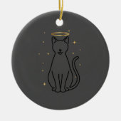 Minimalistische kat silhouet Kerstmis Keramisch Ornament (Voorkant)