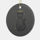 Minimalistische kat silhouet Kerstmis Keramisch Ornament (Links)