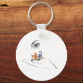 Minimalistische kat Sleutelhanger (Voorkant)