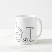 Minimalistische kat typografie ontwerp – moderne l koffiemok (Voorkant rechts)