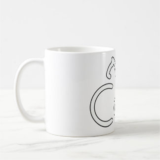 Minimalistische kat typografie ontwerp – moderne l koffiemok