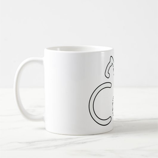 Minimalistische kat typografie ontwerp – moderne l koffiemok (Links)