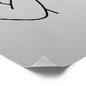 Minimalistische kat vuistlijn kunst  poster (Hoek)