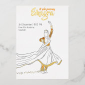 Minimalistische Kathak Solo dansvoorstelling Folie Uitnodiging (Voorkant)