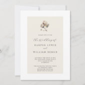 Minimalistische katoenen tak bruiloft kaart (Voorkant)