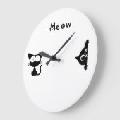 Minimalistische katten wandklok (Hoek)