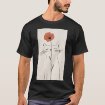 Minimalistische kattenbloem shirt Cadeau voor katt