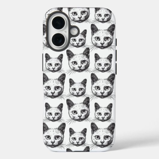 Minimalistische kattengezichten Case-Mate iPhone case (Achterkant)