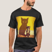 Minimalistische kattenkunst T-shirt (Voorkant)