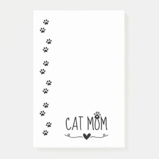 Minimalistische kattenmoeder Cute pootafdruk hart Post-it® Notes