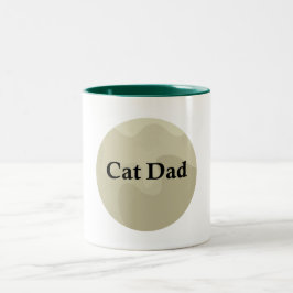 Minimalistische kattenvader silhouet maan tweekleurige koffiemok