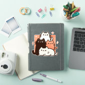 Minimalistische Kawaii Chibi katten Sticker (iPad Cover)