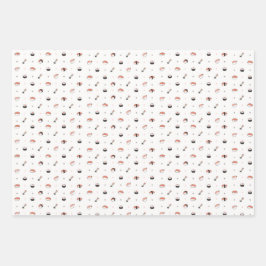 Minimalistische Kawaii Sushi Patroon Mooie Japanse Inpakpapier Vel