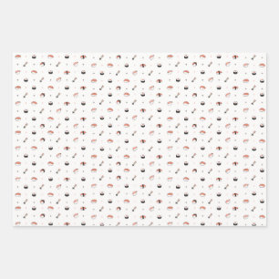 Minimalistische Kawaii Sushi Patroon Mooie Japanse Inpakpapier Vel