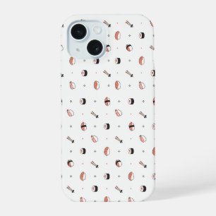Minimalistische Kawaii Sushi Patroon Mooie Japanse iPhone 15 Case