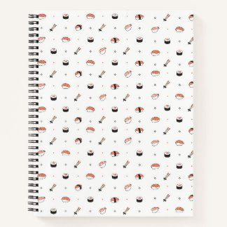 Minimalistische Kawaii Sushi Patroon Mooie Japanse Notitieboek