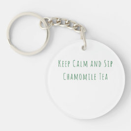 Minimalistische Keep Calm and Drink Kamillethee Qu Sleutelhanger