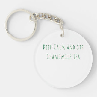 Minimalistische Keep Calm and Drink Kamillethee Qu Sleutelhanger