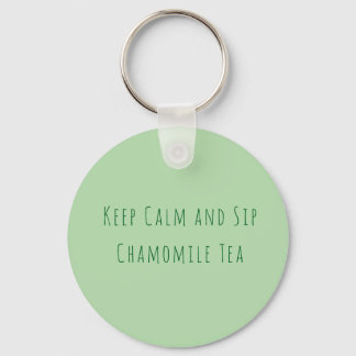 Minimalistische Keep Calm and Drink Kamillethee Qu Sleutelhanger