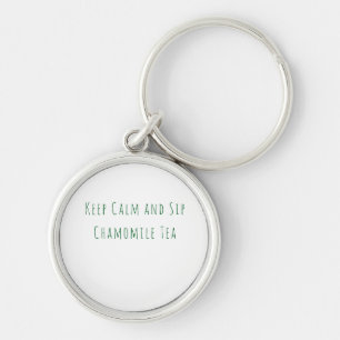 Minimalistische Keep Calm and Drink Kamillethee Qu Sleutelhanger