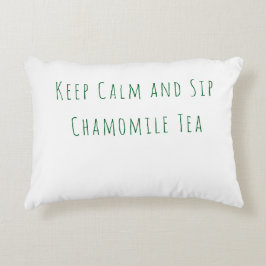 Minimalistische 'Keep Calm and Sip Chamomile Tea'- Accent Kussen