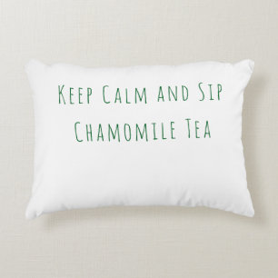 Minimalistische 'Keep Calm and Sip Chamomile Tea'- Accent Kussen