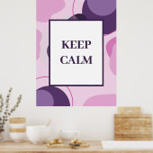 Minimalistische "Keep Calm" Salie Paarse Abstracte Poster (Keuken)