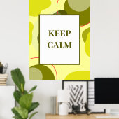 Minimalistische "Keep Calm" Saliegroen Abstracte K Poster (Thuiskantoor)