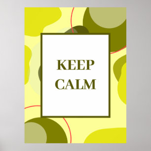 Minimalistische "Keep Calm" Saliegroen Abstracte K Poster