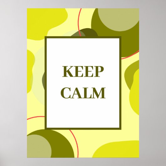 Minimalistische "Keep Calm" Saliegroen Abstracte K Poster (Voorkant)