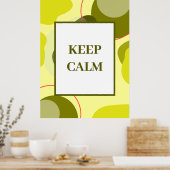 Minimalistische "Keep Calm" Saliegroen Abstracte K Poster (Keuken)