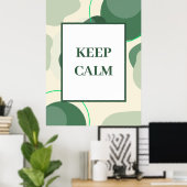 Minimalistische "Keep Calm" Saliegroene Abstracte Poster (Thuiskantoor)
