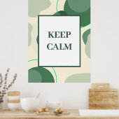 Minimalistische "Keep Calm" Saliegroene Abstracte Poster (Keuken)
