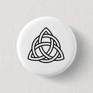 Minimalistische Keltische Drie-eenheidsknoop Triqu Ronde Button 3,2 Cm