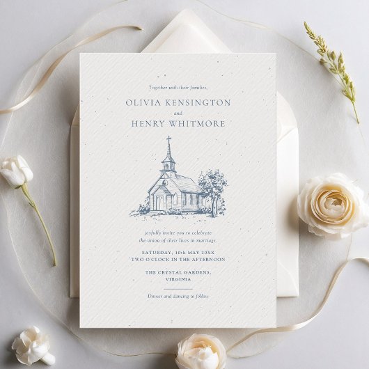 Minimalistische kerk locatie schets klassieke brui kaart