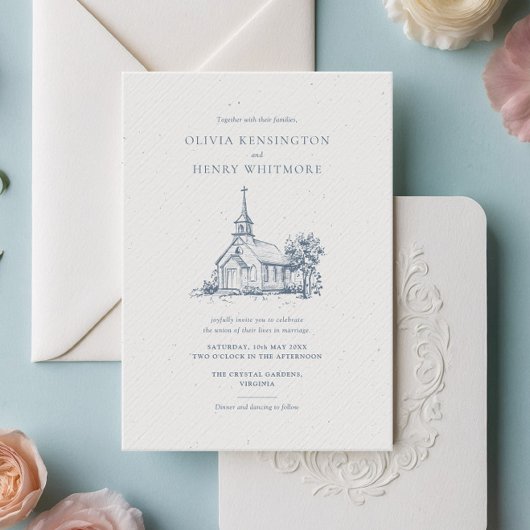 Minimalistische kerk locatie schets klassieke brui kaart