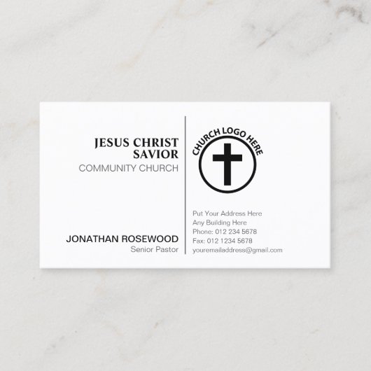 Minimalistische kerkvoorgangers en religieuze figu visitekaartje (Voorkant)