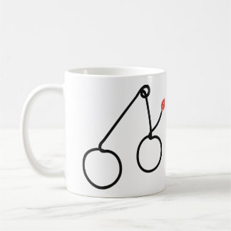Minimalistische kersen éénlijnige kunst met rode b koffiemok