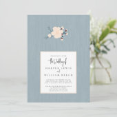 Minimalistische kersenbloem japandi bruiloft kaart (Staand voorkant)