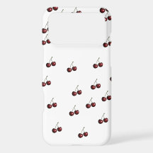 Minimalistische kersenpatroon witte telefoonhoes