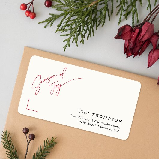 Minimalistische kerst adreslabels etiket
