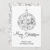 Minimalistische Kerst Bal Feestdagenkaart (Voorkant / Achterkant)