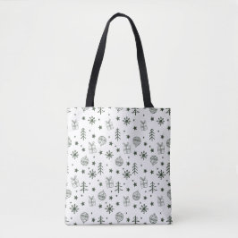 Minimalistische kerst Canvas tas – Feestelijk & Ec